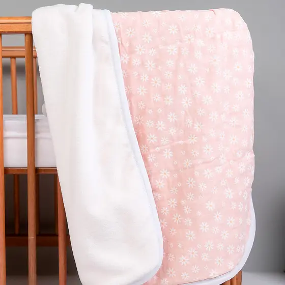 Cobertor Bebê Papi Forro Soft Estampa Flores Margaridas 110cm x 85cm