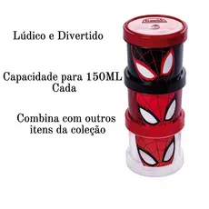 Kit Potes Infantil Conect Decorado Homem Aranha - 3 Peças