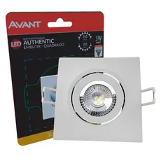 Spot Led Authentic Emb. Quadrado 3w 3000k 7cm BF Avant