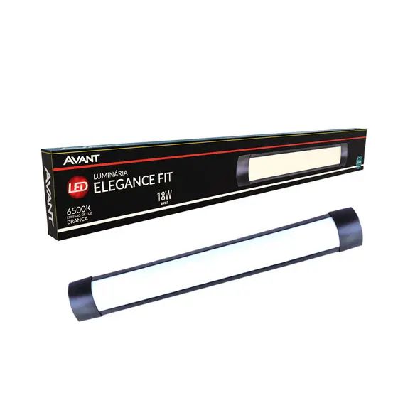 Luminaria Led Elegance Fit 18w 6500K 110v/220v Preto Avant