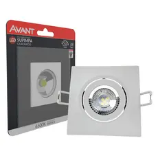 Spot Led Authentic Embutir 3w 6500k Branco Frio 7cm 110v/220v Bivolt Ip20 Quadrado Branco Cod: 865441376 Avant