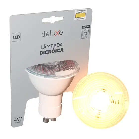 Lampada Led Dicróica MR16 4w 250lm 2700K GU10 Branco Avant