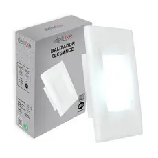 Balizador led Elegance 4x2 2w Luz Branca 6500K Bivolt IP65 Branco Fosco Deluxe