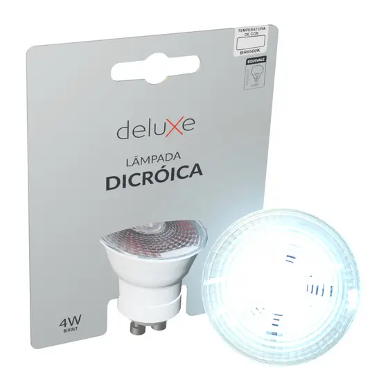 Lampada Led Dicróica MR16 8w 6500k Branco Frio GU10 110v/220v Ip20 Branco Cod: 350031376 Deluxe By Avant