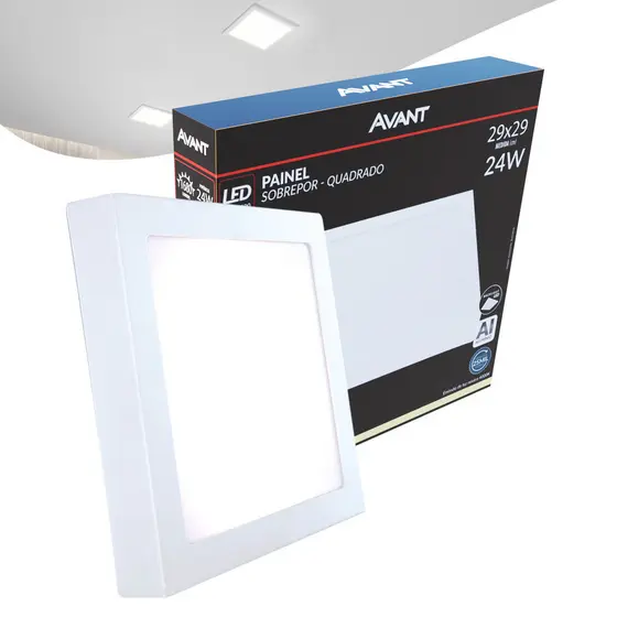 Painel Plafon Led Alu 24w 4000k Sob. Quadrado 110v/220v 30cm Avant