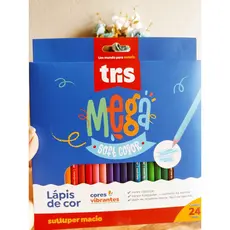 Lapis De Cor Tris Mega Soft Color 24 Cores.