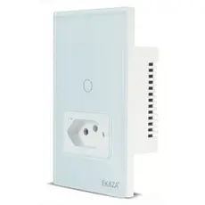 Interruptor Wi-Fi Inteligente 1 Botão e 1 Tomada Ekaza Alexa Branco