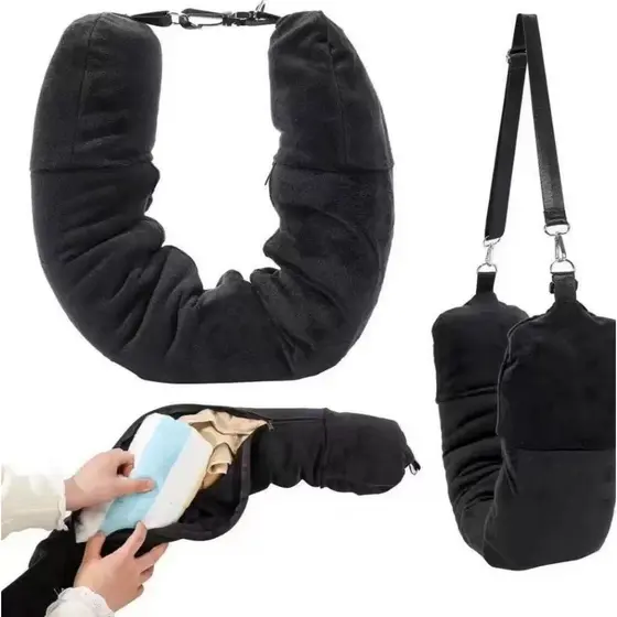 Travesseiro de Viagem U - Almofada de Pescoço Com Enchimento De Roupas Portátil para Viagem