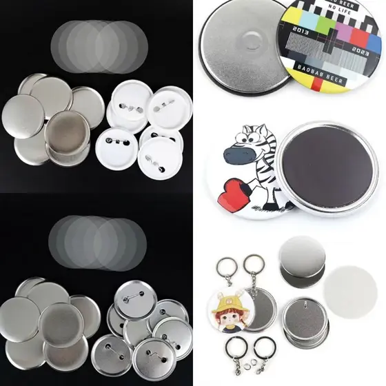Kit 100 Insumos para Máquina de Bottons – Bottons de Alfinetes, Ímãs e Chaveiros