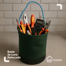 Balde de Lona Reforçado para Içar Ferramentas Telecom Eletricista Trabalho em Altura EPI Obra Construção