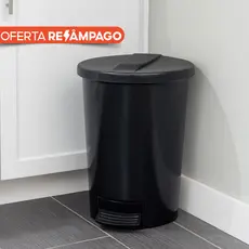 Lixeira com Pedal 6 Litros Preta Cozinha Banheiro Quarto Escritório Cesto Lixo Plástica Tampa