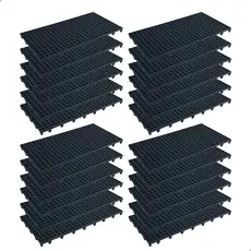 Kit 20 Peças Pallet Palete Estrado Plástico Preto 25x50x2,5cm Piso Plástico Empilhavel