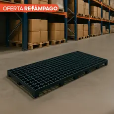 Kit 10 Pallet Palete Estrado Plástico Preto 25x50x2,5cm Piso Empilhável Estoque Armazém Depósito