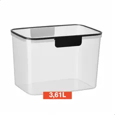 Pote Hermético Organizador Grande 3,61 Litros Transparente Grãos Cozinha Mantimento Lavanderia