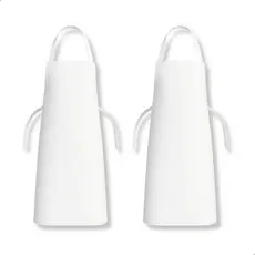 Kit 2 Avental PVC Branco Reforçado Impermeável Profissional Açougue Cozinha Industrial Limpeza EPI