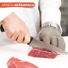 Luva Malha de Aço Inox Leal Fix CA 12203 Anticorte Açougueiro Proteção Corte EPI Cozinha 1 Unidade