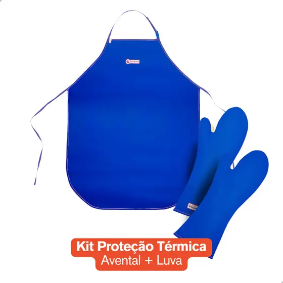Kit Luva Térmica 2 Dedos CA 37970 + Avental Térmico 0,90x0,70 Benetherm CA 37911 Therm K EPI Calor