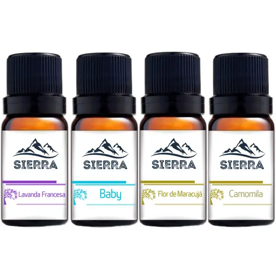 4 Essências Lavanda Francesa Baby Flor de Maracujá e Camomila Aromatizador Difusor Umidificador Óleo Essencial