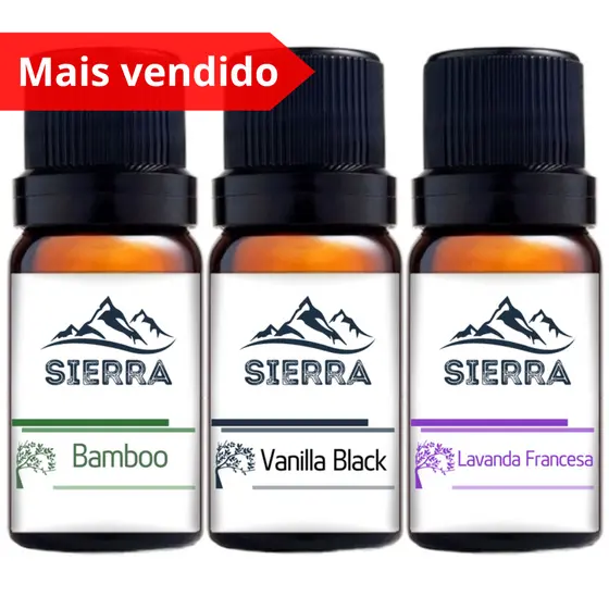 3 Essências Aromatizador Difusor Umidificador Bamboo Vanilla Black Lavanda Francesa Hidrossolúvel