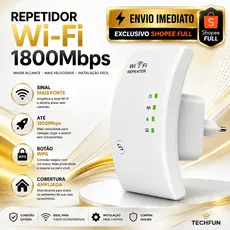 Repetidor Wifi Amplificador 1800Mps 2 Antenas Ultra Longo Alcance 50M