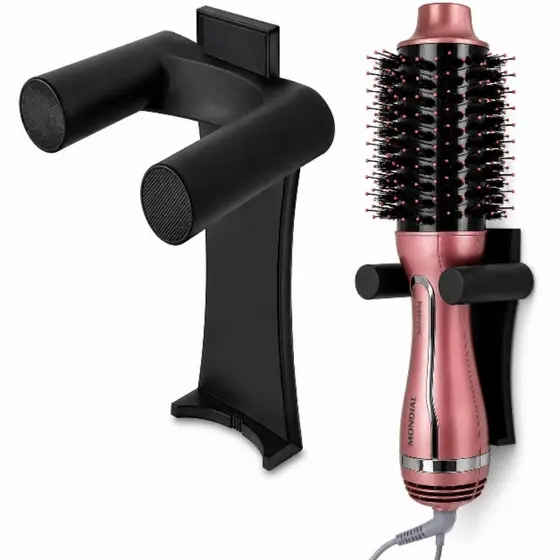 Suporte Para Escova Secadora Universal Organizador Banheiro Sem Furo Porta Escova De Cabelo Adesivo Forte Parede
