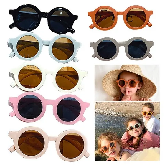 Óculos de Sol Redondo Infantil UV400 KIDS Menina Menino