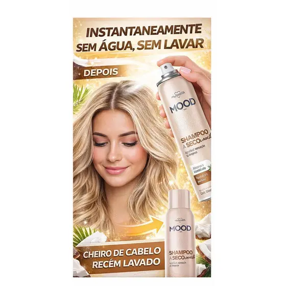 Shampoo a Seco Coconut Mood150ml Spray Anti Oleosidade Sem Água