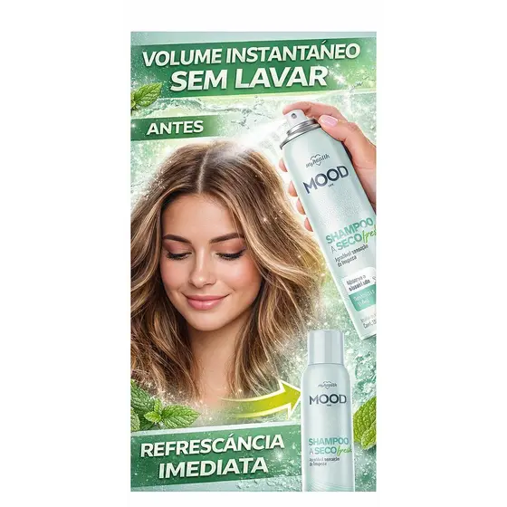 Shampoo a Seco Fresh Spray Mood 150ml Anti Oleosidade Sem Água