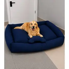 Cama Pet Impermeável Grande 100x70Cm e Media 70x50cm - 100%Lavável Confortável Pra Cachorro Marinho