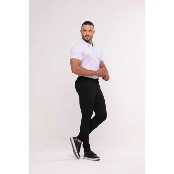 Camiseta gola polo branca de alto padrão 8000
