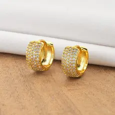 Brinco Argolinha Masculina Neymar Cravejada pedras zirconia banhado a ouro 18k Argola