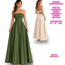 Vestido Longo Feminino Tomara que Caia Alfaiataria Elegante Festa Formatura Casamento Modelo Princesa