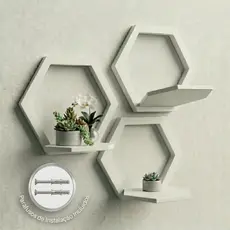 Prateleira Hexagonal Dobrável de Parede Decorativa Modular Multiuso para Plantas Sala Quarto