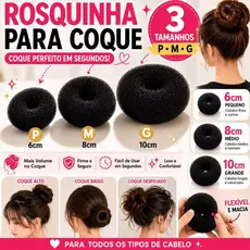 Kit 2 Esponjas Rosquinha Acessório para Coque de Cabelo Donut Penteado Bailarina Ballet