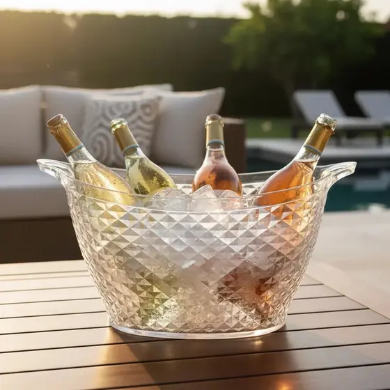 Champanheira Balde Gelo p/ Diversas Bebidas Acrílico Transparente p/ Festas Eventos Envio Imediato!!