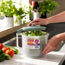 Secador de Salada Manual Centrífuga 2,5L p/ Folhas Frutas Verduras Legumes Mega Oferta Envio Rápido!