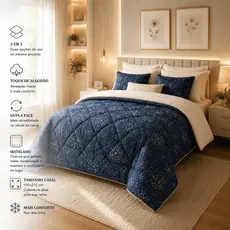 Coberdrom Edredom Toque de Algodão Sherpa Cobertor Casal Super Macio Dupla Face 195x215 cm Promoção!