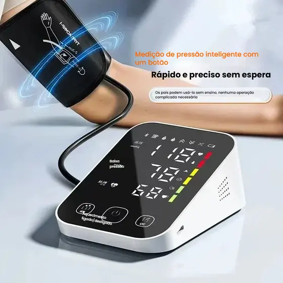 Medidor BRAÇO Digital De Pulso Com Voz Monitor Inteligente