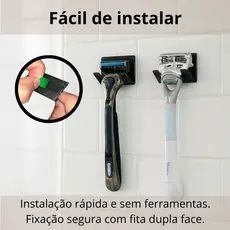 Suporte de Lâmina de Barbear Adesivo Moderno Masculino Feminino Banheiro Gancho Organizador Conjunto