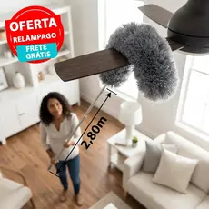 Espanador Retrátil 2,80m de Pó Microfibra Limpeza Maleável Sem Esforço Tetos Cantos Limpa Teia