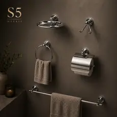 Kit Acessórios Para Banheiro de Metal Aço Inox 5 Peças Stander