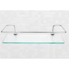 Porta Shampoo Reto Vidro Incolor 6mm 10X30cm Prateleira de Banheiro Luxo Resistente