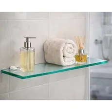 Porta Shampoo Vidro Transparente Porta Objetos Prateleira Estante Vidro De Banheiro
