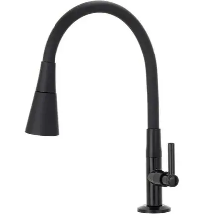 Torneira Gourmet para Cozinha Bancada  Preta Flexivel Chuveirinho