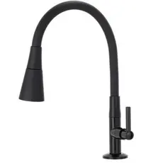 Torneira Gourmet para Cozinha Bancada  Preta Flexivel Chuveirinho