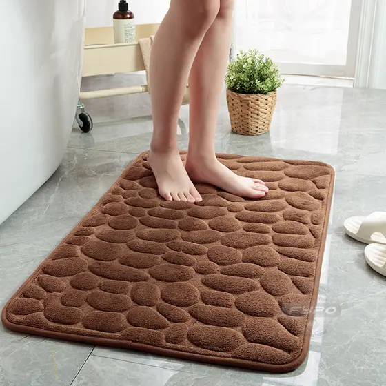 Tapete de banheiro decoração em relevo de paralelepípedos emchão lavatório banheira