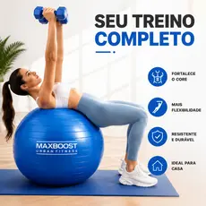 Bola de Pilates Suíça 65cm Treino Funcional Yoga Fisioterapia com Bomba