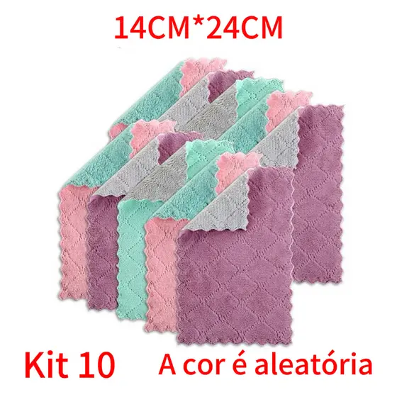 Kit 5/10/15/20 Pano Absorvente Anti Óleo Para Cozinha / Toalha De Limpeza De Veludo Cozinha