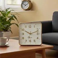 Relógio de parede quadrado decoração simples, adequado para sala de estar, quarto