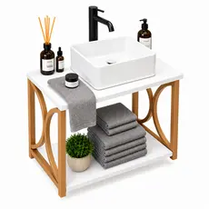 Gabinete Banheiro Estilo Industrial + Cuba Sobreposta MDF Armário + Pia Moderno Compacto Premium